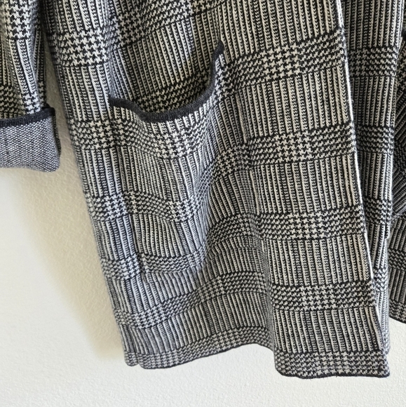 J. Crew Sophie Open Front Sweater Blazer Glen Plaid Wool Blend Size Medium - Picture 9 of 16